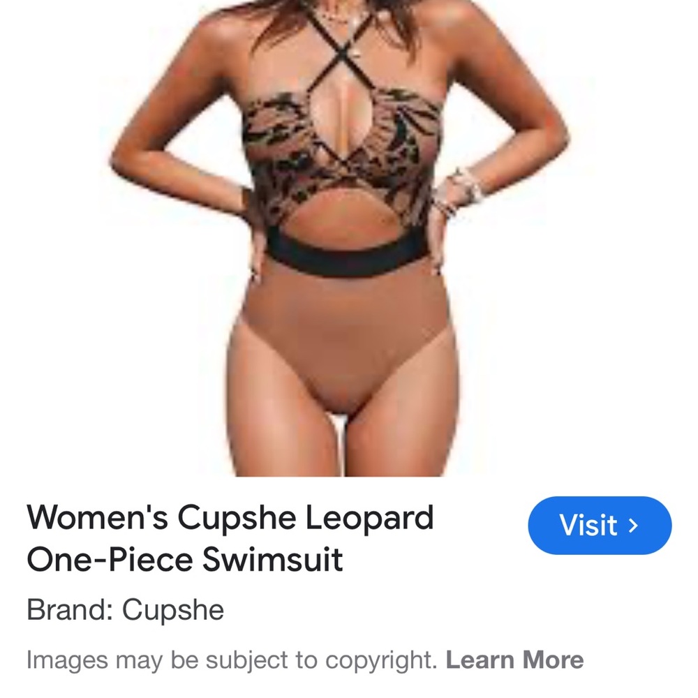 Cupshe Black and Tan One Piece Swimsuit with Cutout Design